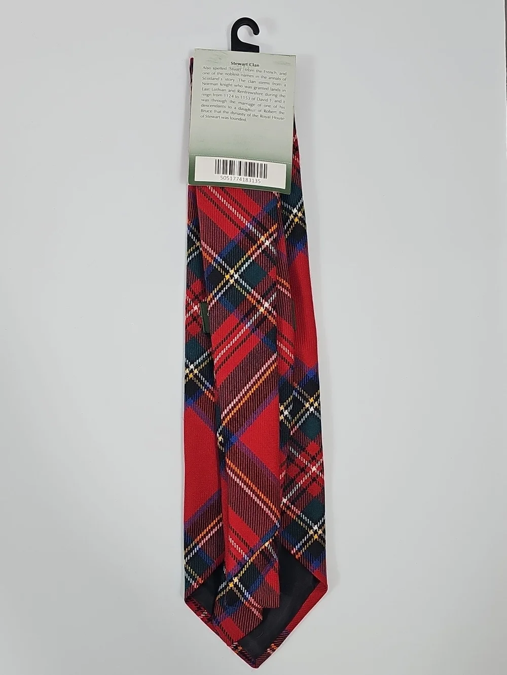 Clans of Scotland Stewart Royal Modern Wool Tartan Tie Made in Scotland NWT
